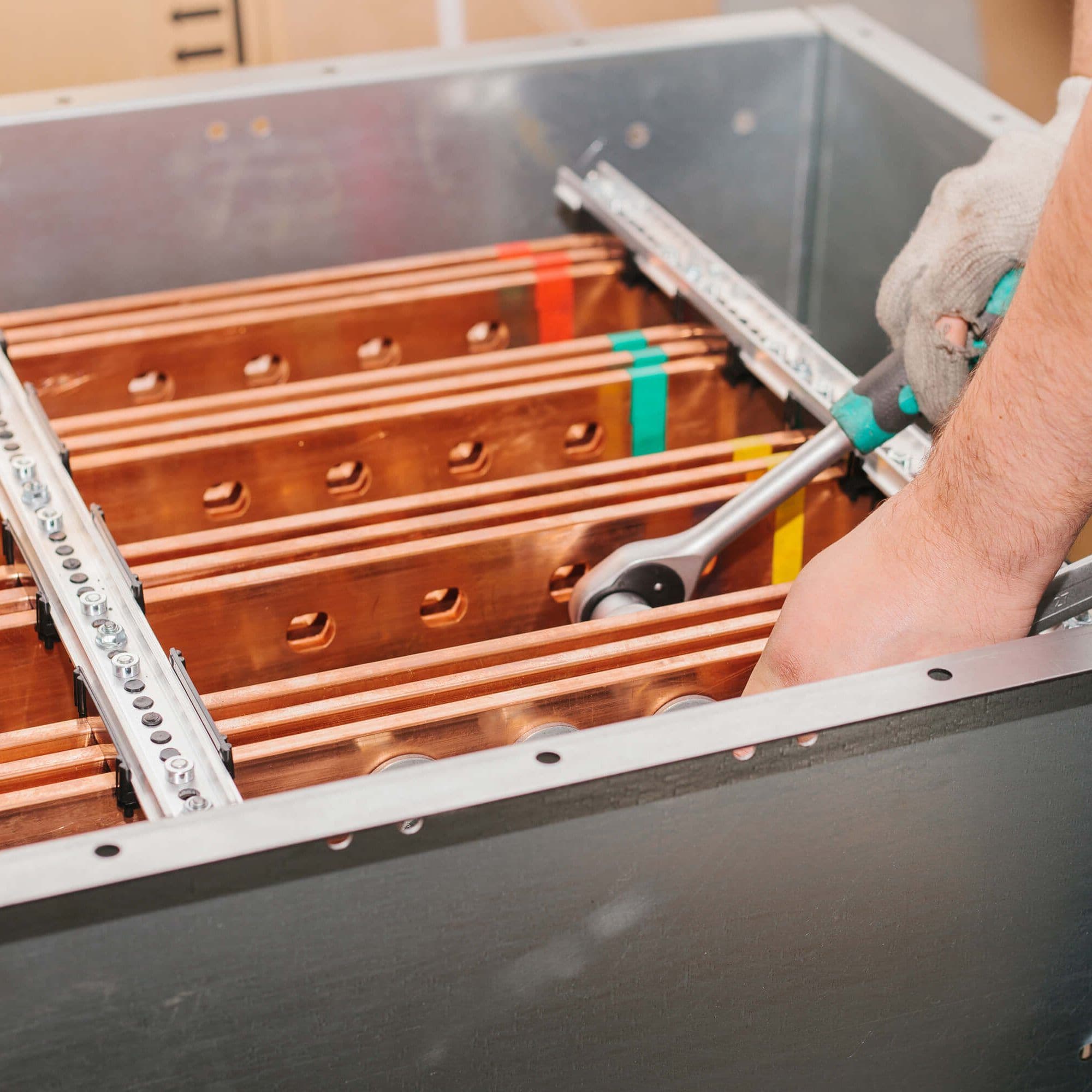 Stock Photo Copper Busbar Uninterrupted Power Electrical Power